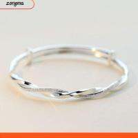 ZONGMA โลหะสำหรับตกแต่ง สร้อยข้อมือเงินแท้ เสน่ห์เสน่ห์ กำไลข้อมือกำไล สายรัดข้อมือสตรี สง่างามเรียบหรู 57mm ครับ ห่วงโซ่ข้อมือ คนรักการรัก