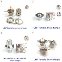 2PCS SO239 SO-239 UHF Female Socket Panel Mount Chassis Bulkhead Connector SL16 UHF 4hole Flange Coax Fast Delivery Copper Brass