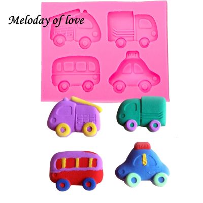 【YF】 Car shape Taxi truck chocolate fondant cake decorating tools silicone mold Resin Clay Soap Mold T0028
