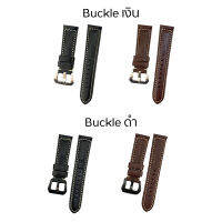 สายหนัง สำหรับนาฬิกาข้อมือ Buckle สีเงิน / Buckle สีดำ ขนาด (20MM,22MM,24MM,26MM) / (20มม,22มม,24มม,26มม)