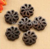 30pcs/lot Size:19mm/27mm Vintage Flower Wooden Buttons 2-hole Button for DIY Sewing Accessories (KK-504)