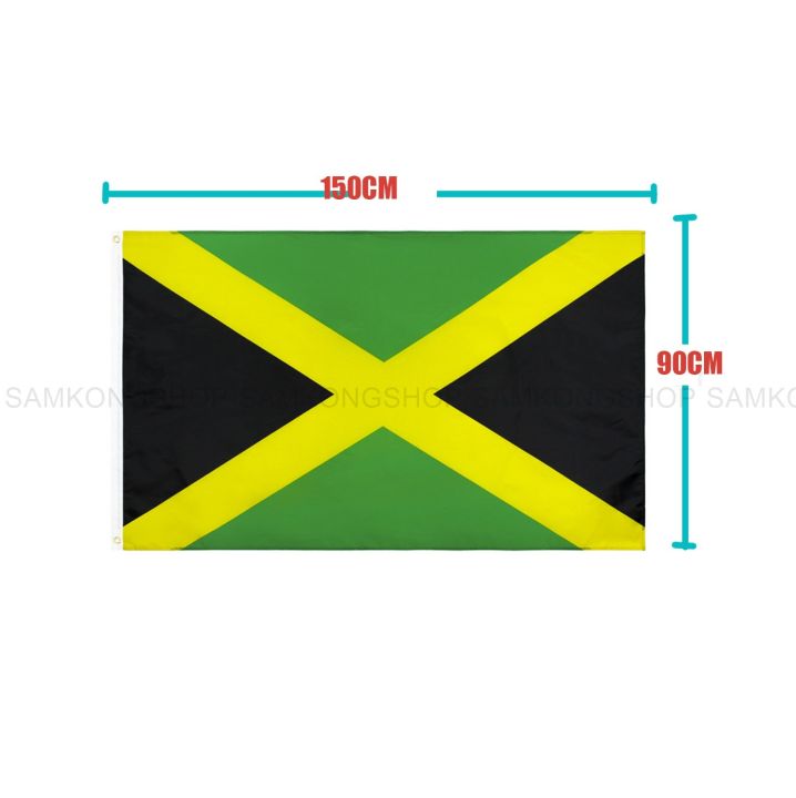 ธงชาติจาไมกา-ธงผ้า-ทนแดด-ทนฝน-มองเห็นสองด้าน-ขนาด-150x90cm-flag-of-jamaica-ธงจาไมกา-จาไมก้า-ธงจาไมก้า-จาเมกา