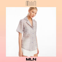 [MILIN] Collared V neckline short sleeve shirt เสื้อเชิ้ตคอปกแขนสั้น / Sensuous Top