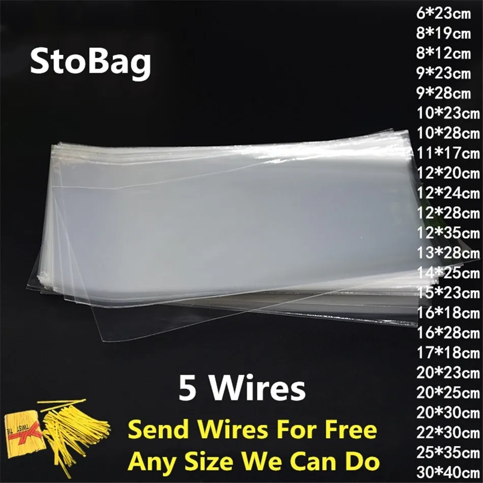 StoBag 10pcs Gold/Blue Frosted Plastic Bags Travel Close Tshirt