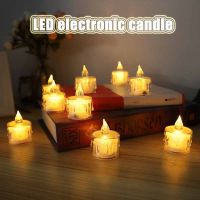 LED Electronic Candle Transparent Shell Tea Wax PVC Tea Wax Candles Home Decoration Birthday Candle