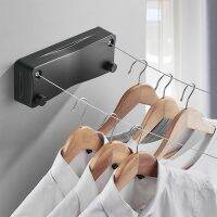 [hot]﹉  Washing Drying Indoor Clothesline Retractable Hanger Invisible Balcony Wall-mounted Lines Outdoor