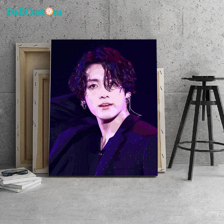 Tranh Tô Màu Số Hóa Jungkook BTS Căng Khung Sẵn 40x50cm 36 Màu | Lazada.vn Tranh Tô Màu Số Hóa Jungkook Bts Căng Khung Sẵn 40X50Cm 36 Màu | Lazada.Vn