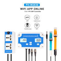 W-Ireless W-ifi ออนไลน์ควบคุมตรวจจับเครื่องตรวจจับคุณภาพน้ำมืออาชีพ3-In-1 Ph/orp/temp ควบคุมคุณภาพน้ำทดสอบที่มีรีเลย์แยกต่างหากเปลี่ยนขั้วไฟฟ้า BNC ประเภท P Robe ตรวจสอบคุณภาพน้ำ