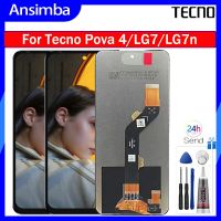 Ansimba จอแอลซีดีไอพีเอซดั้งเดิมสำหรับ Tecno Pova 4 LG7n สัมผัสหน้าจอ LCD หน้าจอดิจิตอลแทนการประกอบสำหรับ Tecno Pova 4