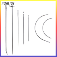 HUALI02 เครื่องมือหัตถกรรมเครื่องหนัง14ชิ้นเข็มด้ายด้ายเย็บผ้าชุดเครื่องมือซ่อมรองเท้า