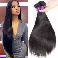 Peruvian Straight Hair Extensions Human Hair Bundles No Tangle Nature Color 1/3/4 Bundles For Women 16-30Inch On Sale Bling Hair