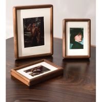 Wooden Round Corner Black Walnut Photo Frame Swing Table 6/7/8 Inch Mortise Tenon Photo Frame Home Decoration Picture FrameZB227