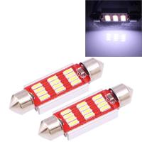 AutoAccessories 2 PCS 41mm 3.5W 180LM White Light 12 LED SMD 4014 CANBUS License Plate Reading Lights Car Light Bulb