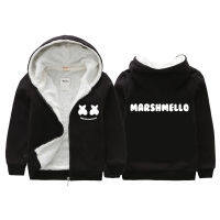 DJ Marshmello เสื้อแจ็คเก็ตขนแกะ0281 0000,เสื้อแจ็คเก็ตเสื้อกันหนาวตัวหนาแฟชั่นลำลองสำหรับวัยรุ่นชายหญิง