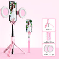 4In1ไร้สายบลูทูธเข้ากันได้ Selfie Stick Led แหวนแสงยืดมือถือ Monopod สดขาตั้งกล้องสำหรับ X 8มาร์ทโฟน