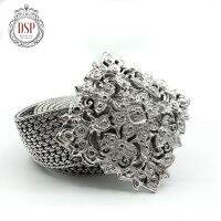 DSP เข็มขัดเงินลายประจำยาม เงินแท้ 98% : Genuine Thai Folk Art Pattern 925 Sterling Silver Belt [BHSP236032PW]