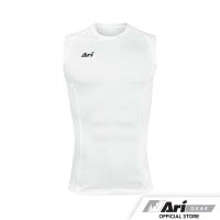 ARI COMPACT FIT SLEEVELESS - WHITE/WHITE/BLACK เสื้อแขนกุดกระชับกล้ามเนื้อ อาริ สีขาว