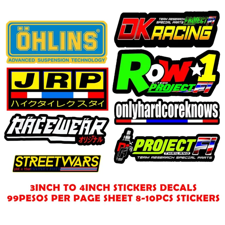 2 Decals Thai Sticker SET Thailook OHLINS DKRACING JRP RACWEAR ROW1 ...