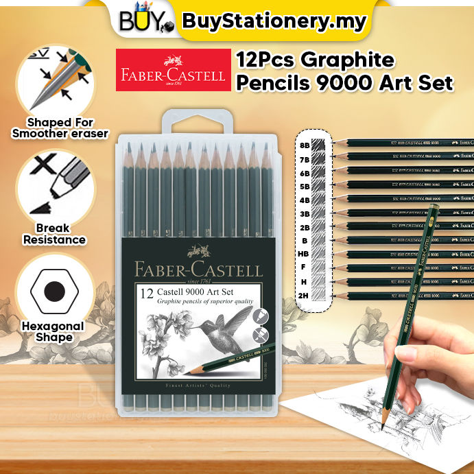 Faber Castell 9000 Graphite Pencils Grade 4B Pack of 12 Finest Quality  Sketching