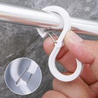 ◈ 8Pcs Curtain Rings Glides Easily with Safety Buckle Long-term Use S-shaped Hook Reusable Bathroom Shower Curtains Rods Hangers