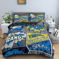 Cartoon Graffiti Bedding Set for Kids Girl Children Polyester Duvet Cover Set Quilt Cover with Pillowcase Comforter Bedding