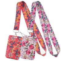 Beautiful Flowers Lanyard For Keys Chain ID Credit Card Cover Pass Charm Neck Straps Badge Holder Fashion Accessories Gifts