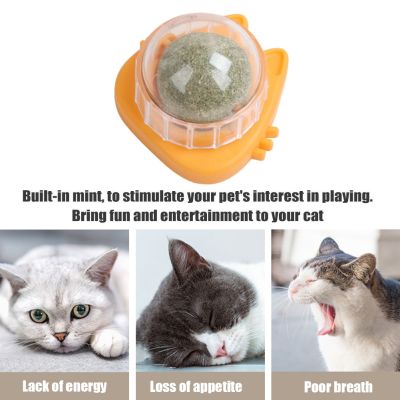 Wall Stick-on Treats Catnip Lickable Balls Promote Digestion Rotatable Interactive Supplies