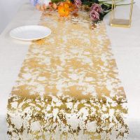 Gauze Tablecloth Party Table Runner Semi-Sheer Gauze Table Runner Sparkle Metallic Gold Thin Table Runners Table Runner