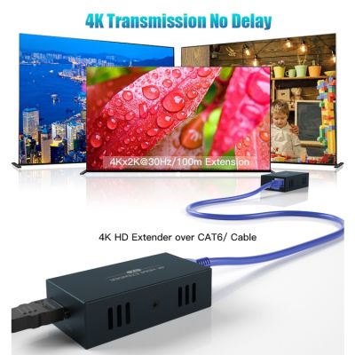 Hdmi Extender 50m 1080P60HZ วิดีโอ HD รองรับ EDID ลูปท้องถิ่น 4K 30Hz แอปพลิเคชัน Cat5e / 6 RJ45 สําหรับกล้องวงจรปิด PC ดาวเทียมทีวี
