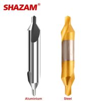 SHAZAM HSS-Co Cobalt Stainless steel Center Drill M35 Plated Titanium Coated Spiral Groove Centering Metalworking Hole Drill