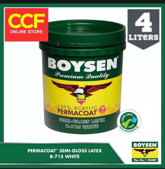 Boysen Semi Gloss Latex White 4 Liters Gallon Lazada PH