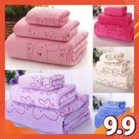 READY STOCK 3 in 1 Microfiber Towel Bath Towel Baby Towel Hair Towel Tuala Mandi Tuala Baby 毛巾