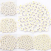 ❏☎ 100Pcs 7mm Gold Color Round Vowel A-Z Letter Acrylic Spacer Beads For Jewelry Making Diy Charms Necklace Bracelet Accessories