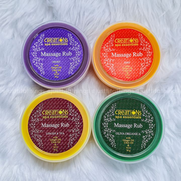 Creations Spa Essentials Massage Rub With Ginger Oil Chili Oil And Vco 50g Lazada Ph 0308