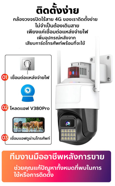 เลือกอันนี้เลย-กล้องใส่ชิม4g-กล้องวงจรปิด360-wifi-8ล้าน-outdoor-กันน้ำ-ควบคุม-ptz-กล้องไร้สาย-8-0mp-เป็นสีสันทั้งวัน-ตัวกล้องใหม่ล่าสุด-เครื่องเป็นเมนูภาษาไทย