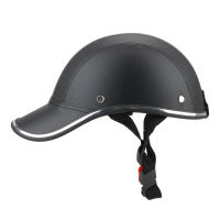 Motorcycle Protective Helmet Half Open Face Vintage Hat Baseball Cap Style Leather Safety Summer Cap Unisex Scooter Racer Helmet