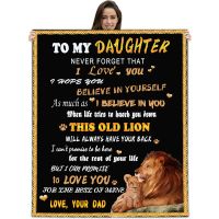 2023 Mom Dad To Daughter Postcard Message Fleece Blanket Bed Sofa Flannel Throw Blankets Letters Words Print From Family Express Love