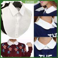 CHUAN เสื้อสตรีแฟชั่นวินเทจคอปลอมถอดได้เสื้อผ้าอุปกรณ์เสริมลูกไม้