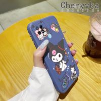 เคส Chenyyyka สำหรับ Realme C21 C21Y C25Y ลายการ์ตูนแฮปปี้คุโรมิเคสโทรศัพท์ดีไซน์ใหม่บางสร้างสรรค์ปกป้องขอบสี่เหลี่ยมเคสนิ่มเคสปลอกซิลิโคนกันกระแทก