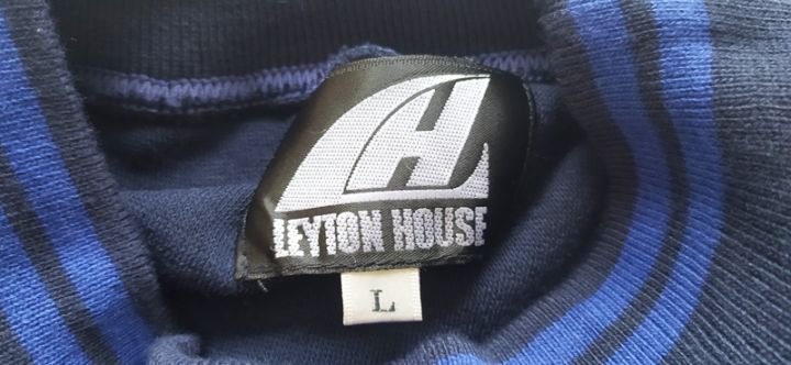 racing-nbsp-vintage-leyton-house-sportswear-เสื้อสเวตเตอร์ผ้าบาง-เสื้อสเวตเตอร์ชาย-สีกรมท่า-ไซส์-46-สภาพเหมือนใหม่-ไม่ผ่านการใช้งาน