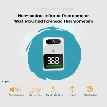 Wall Mounted Non-contact Ir Thermometer With Multi-language Voice Broadcast  / Switch Auto Measuring Forehead Thermometers,wall Or Tripod Mounted For