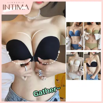 INTIMA Front Buckle Push Up Bra Set for Women on Sale Solid Color Simple  Bralette Ladies Lingerie No Wire Bras and Panties Underwear Sets A B Cup