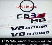 C63S คูเป้สำหรับ AMG V8 BITURBO สัญลักษณ์รูปดาวสีดำตราสำหรับ Mercedes C205