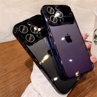 Luxury PC Plating Transparent Acrylic Case For iPhone 12 13 14 Pro Max 14 Plus Full Camera Protection Hard Shockproof Cover Phone Cases