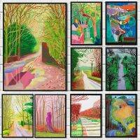 David Hockney การมาถึงของโปสเตอร์ฤดูใบไม้ผลิ-ภาพวาดนามธรรมภูมิทัศน์ธรรมชาติผ้าใบพิมพ์ภาพผนังศิลปะสำหรับ Home Office Decor