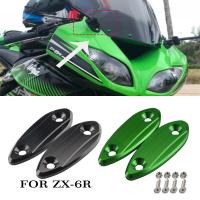 ☞กระจกของตกแต่งมอเตอร์ไซด์ ZX25R ZX-6R,รหัสกระจกมองหลังฝาครอบกระจกที่นั่งเหมาะสำหรับ Kawasaki ZX-6R 2009-2012 ZX-25R