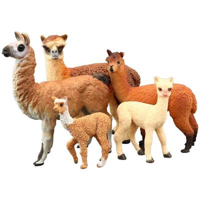 Solid simulation children toy animals wild animal model of alpaca god beast grass mud horse cognitive gift set