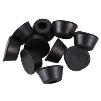 60 Pcs 21mm x 10mm Conical Recessed Rubber Feet Bumpers Pads Black