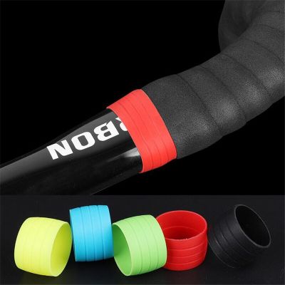 1 Pair Road Bike Handlebar Tape plugs Anti-Skip Rubber Silicone Plug Bicycle Handlebar end Bar Tape Fixed Ring Waterproof WearAdhesives Tape