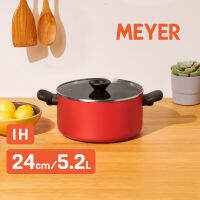 MEYER Bauhaus Induction หม้อตุ๋น 2 หู ขนาด 24 ซม./5.2 ลิตร พร้อมฝา Casserole (14202-TE12)